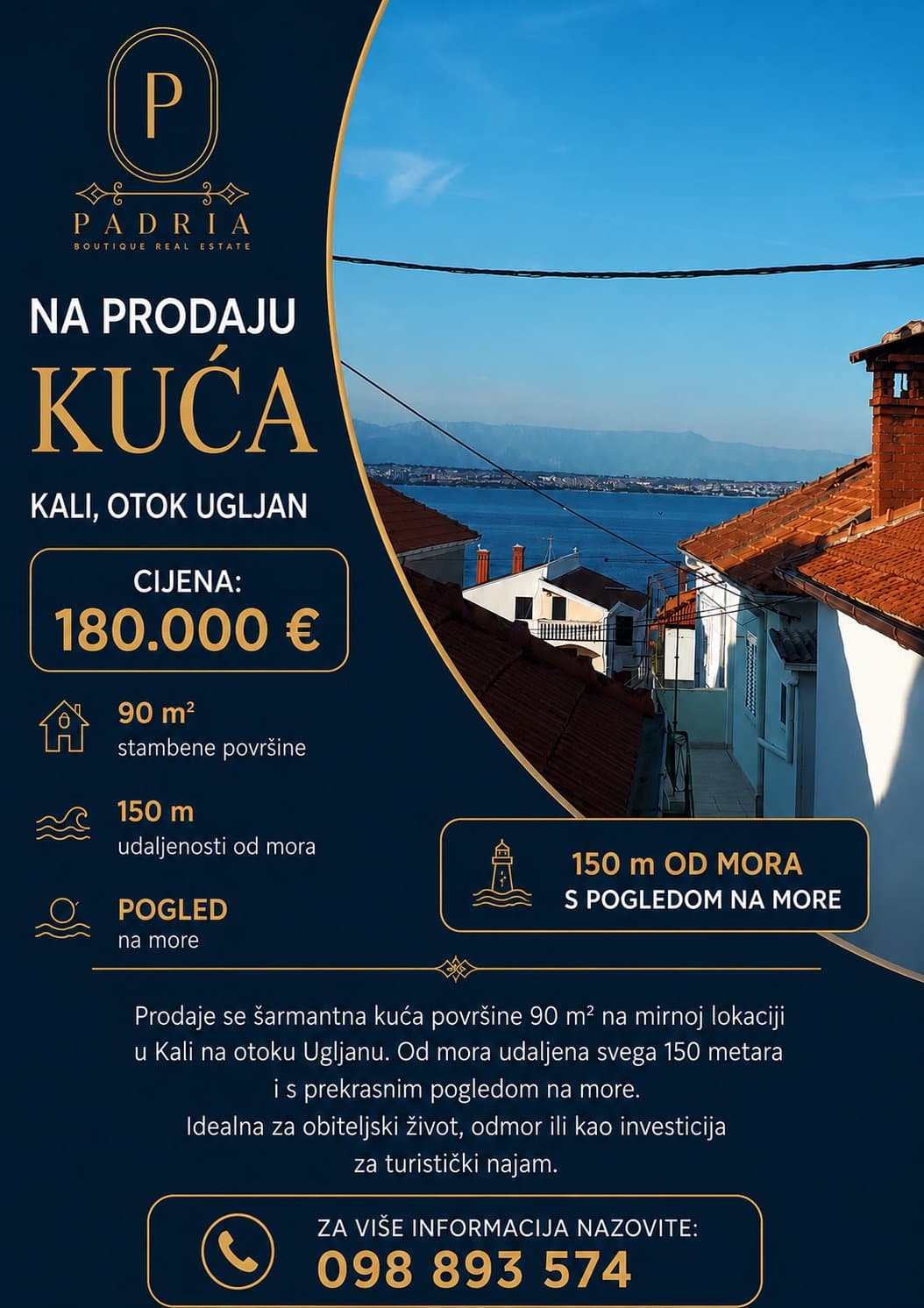 Kuća – 90 m² – Kali obiteljska kuća - 120 m od mora PRILIKA – Zadar, Zadarska