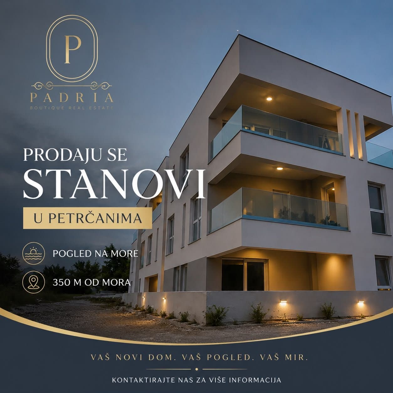 Apartman – 153 m² – Petrčane - dvoetažni penthouse s pogledom na more 350 m od mora – Zadar, Zadarska