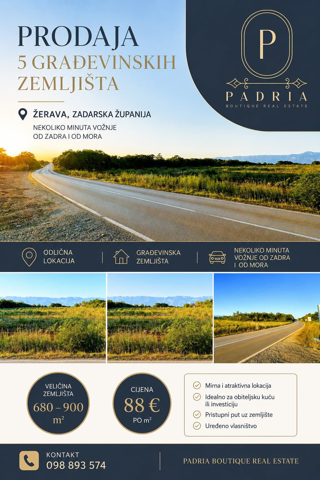 Zemljište – 685 m² – Žerava- vise građevinskih zemljista od 680 -900 m2 – Zadar